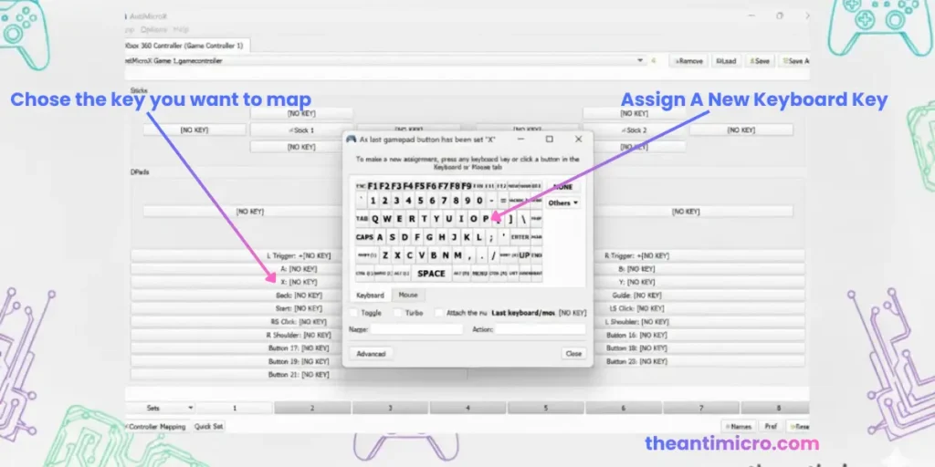 Key mapping in AntimicroX